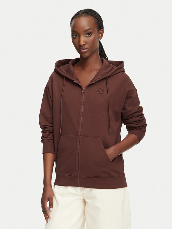 HUGO Суитшърт Dalfine 50535240 Кафяв Regular Fit