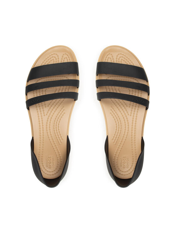 Crocs Crocs Sandały Tulum Open Flat W 206109 Czarny