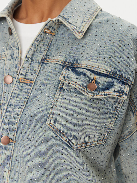 Guess Guess Džinsinė striukė W5GN90 D5LQ2 Mėlyna Regular Fit