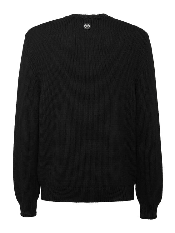 PHILIPP PLEIN PHILIPP PLEIN Sweter 5009 Czarny Regular Fit