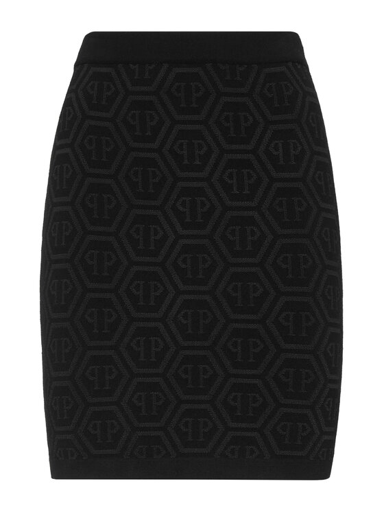 PHILIPP PLEIN PHILIPP PLEIN Spódnica mini 26377 Czarny Fitted Fit