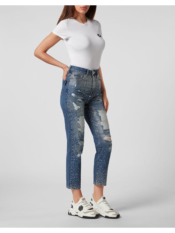PHILIPP PLEIN PHILIPP PLEIN Jeansy 3375 Niebieski jasny Boyfriend Fit