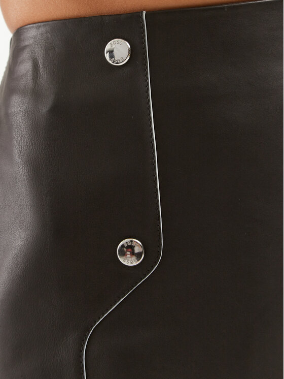 BOSS Boss Fustă din piele Seminta 50495166 Negru Regular Fit