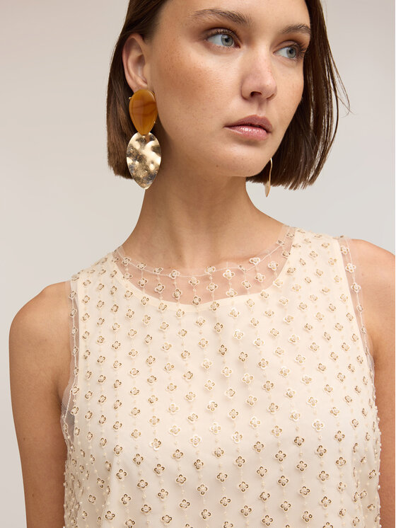 Motivi Motivi Blusa 2030Q001932N002 Crema Regular Fit