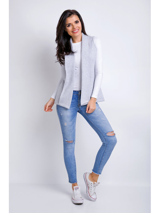 Awama Awama Gilet A155 Grigio Basic Fit