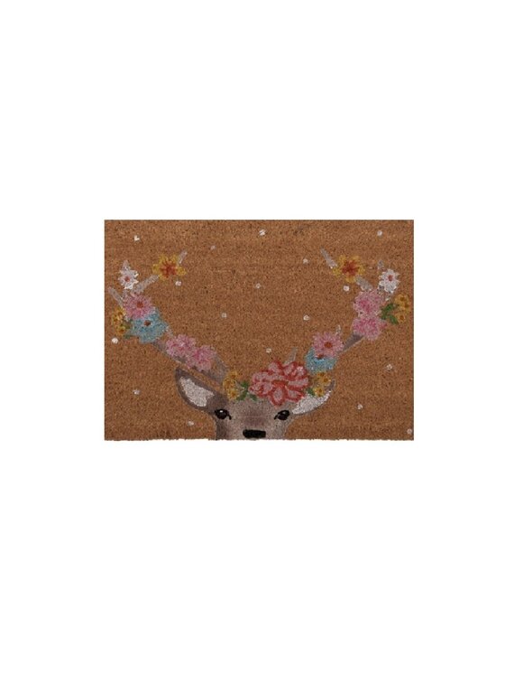 MIAhome MIAhome Wycieraczka wejściowa kokos Deer with Flowers Brązowy