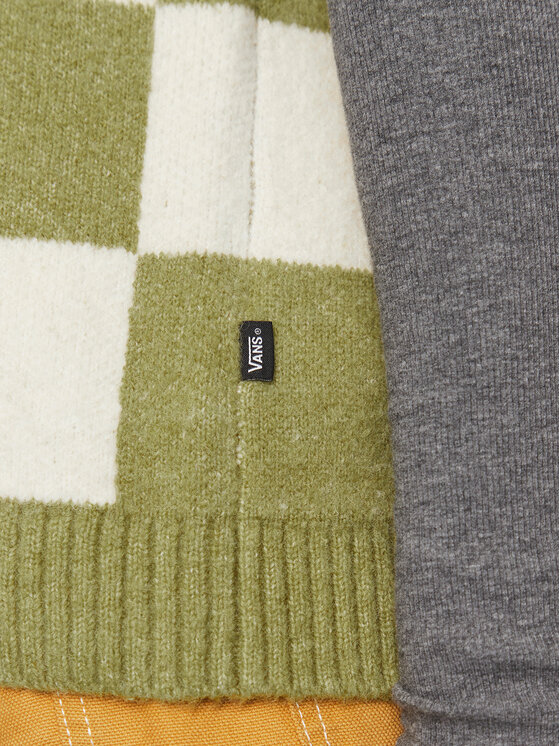 Vans Vans Kampsun Courtyard Checker Sweater Vest VN000F6WBD41 Roheline Regular Fit
