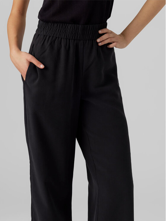 Vero Moda Vero Moda Kalhoty z materiálu Carmen 10278926 Černá Wide Leg