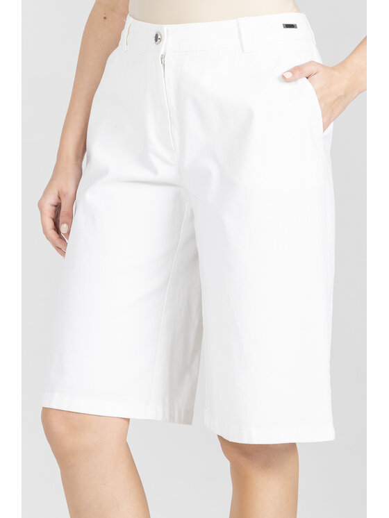 Deni Cler Milano Deni Cler Milano Szorty materiałowe W-DC-5007-F2-F5-10-1 Biały Regular Fit