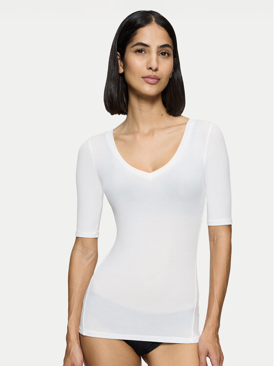 Triumph Pyžamový top Beauty Layers 10222610 Écru Slim Fit