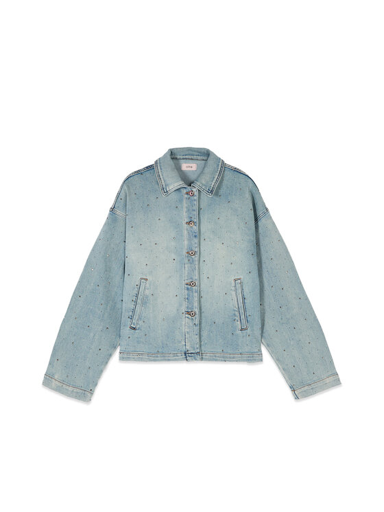 Oltre Oltre Marynarka R401J000312N024 Turkusowy Baggy Fit