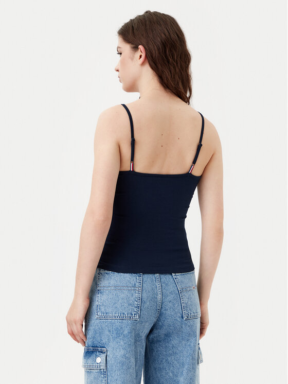 Tommy Jeans Tommy Jeans Топ Essential DW0DW20675 Cиній Slim Fit