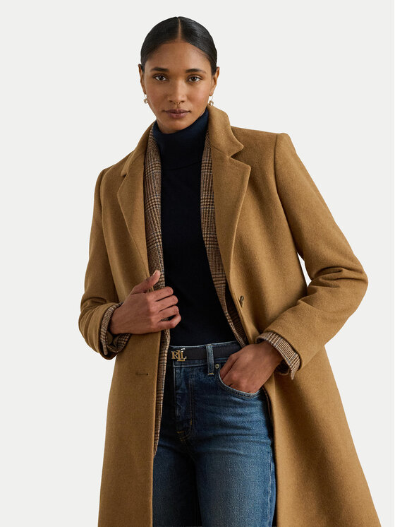 LAUREN RALPH LAUREN LAUREN RALPH LAUREN Vlnený kabát 297P04141002 Hnedá Regular Fit