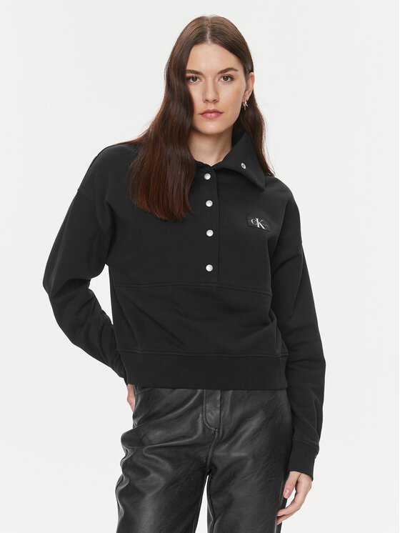 Calvin Klein Jeans Calvin Klein Jeans Majica dugih rukava J20J222550 Crna Regular Fit