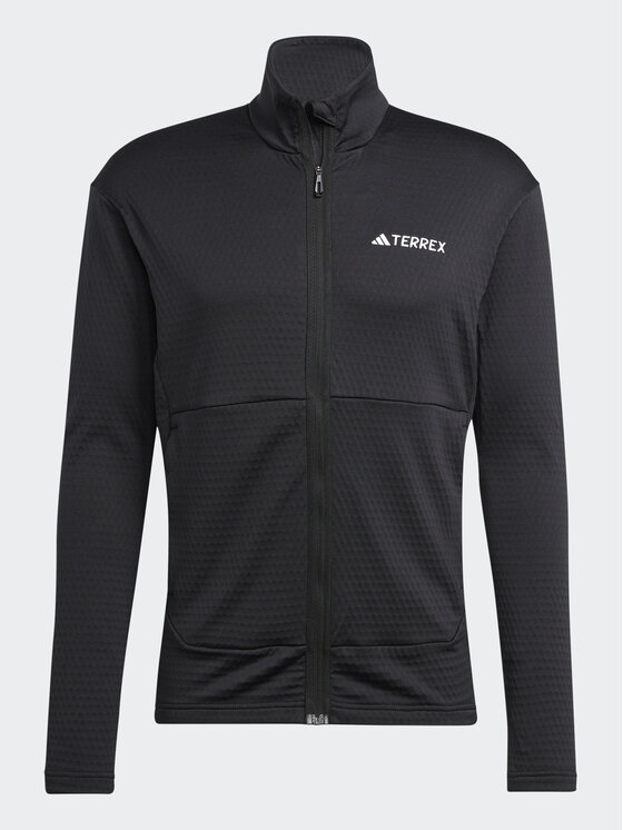 adidas adidas Флісовий реглан IB1818 Чорний Slim Fit