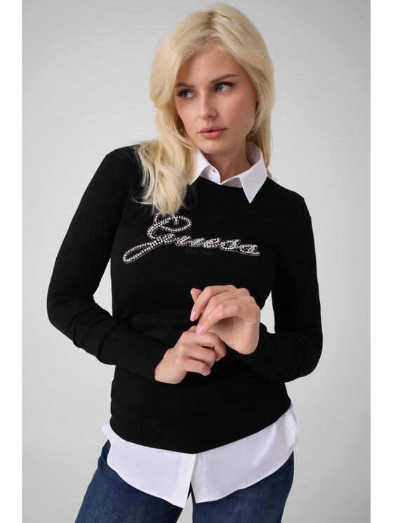 Guess Guess Sweter 184022 Czarny Classic Fit