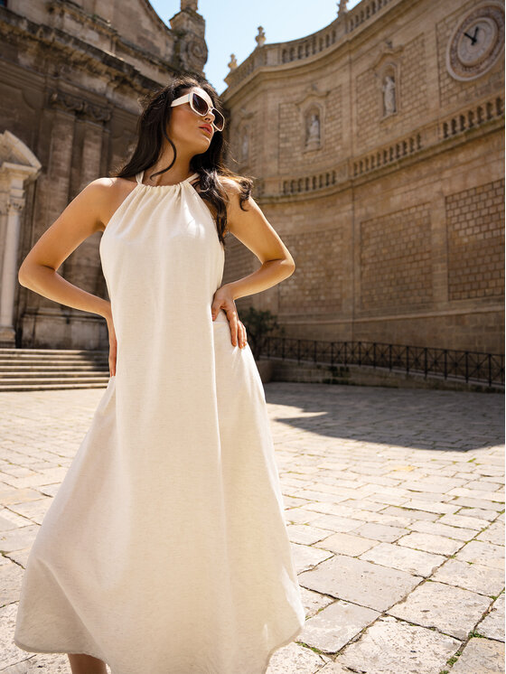 Feba Feba Vestito estivo F252 Beige Relaxed Fit