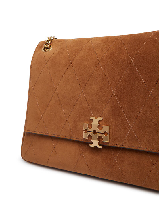 Tory Burch Tory Burch Ročna torba Charlie Quilted Suede Shoulder Bag 183357 Rjava