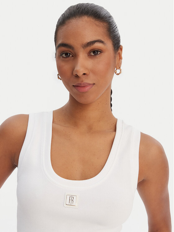 Fracomina Fracomina Top FP26ST2001J40101 Valge Slim Fit