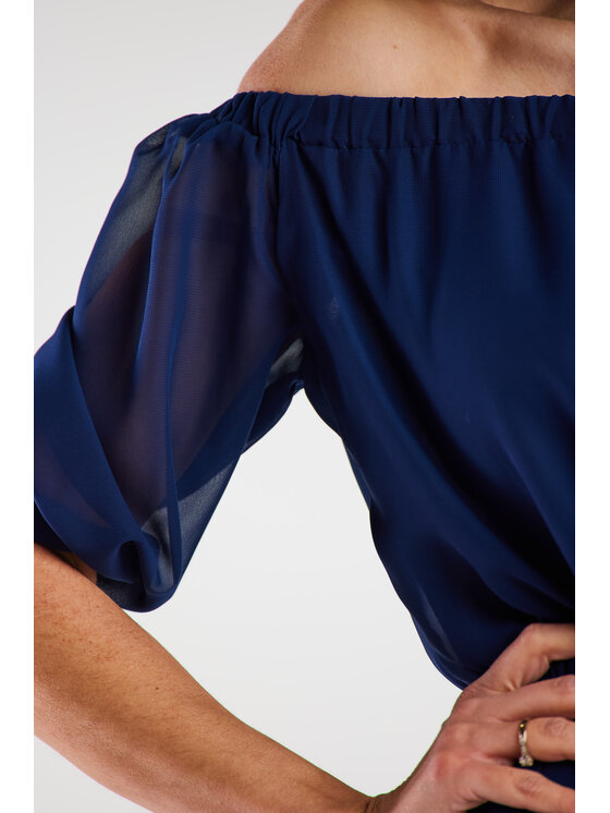 Awama Awama Sukienka letnia A515 Granatowy Basic Fit