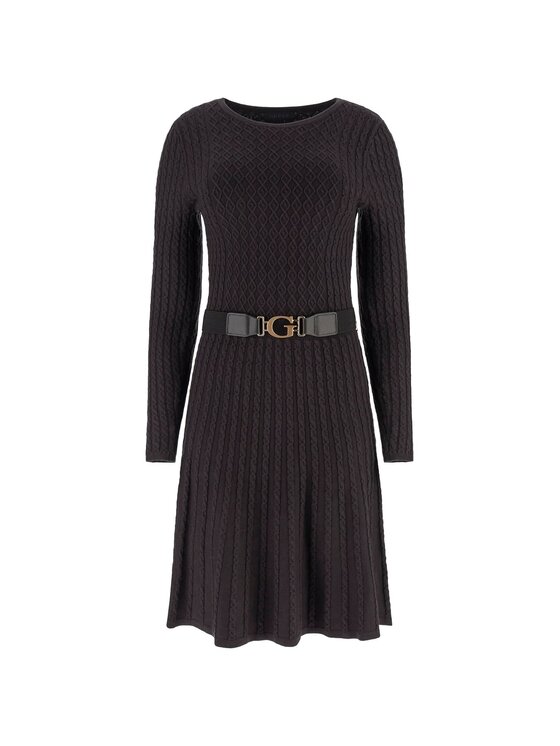 Guess Guess Trikotažinė suknelė W5BK68 Z2YJ2 Ruda Slim Fit