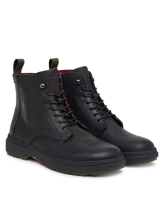 Tommy Hilfiger Tommy Hilfiger Auliniai batai Hilfiger Outdoor Warm Lth Boot FM0FM05960 Juoda