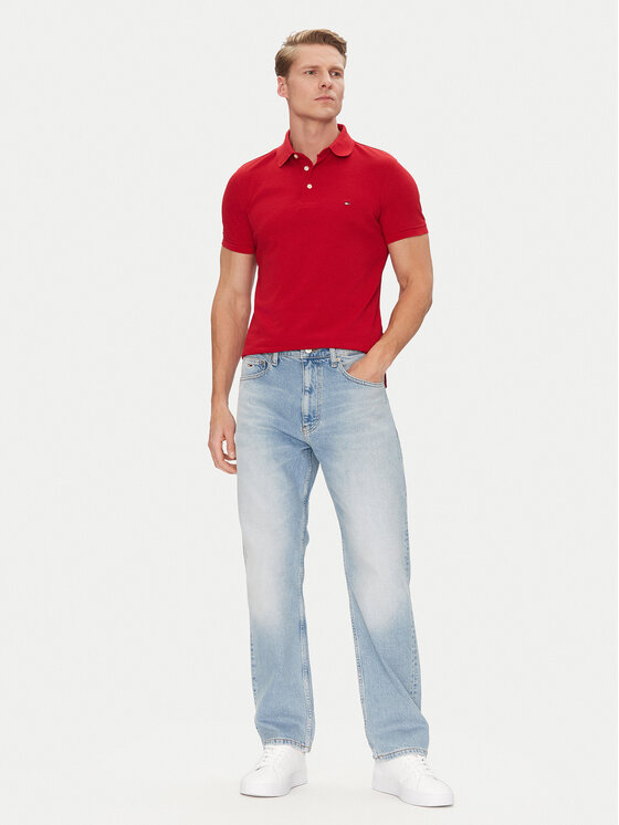 Tommy Hilfiger Tommy Hilfiger Polo majica 1985 MW0MW17771 Rdeča Slim Fit
