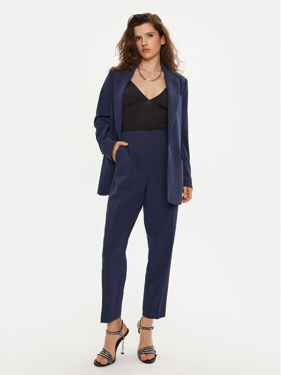 Bruuns Bazaar Bruuns Bazaar Pantaloni din material Cindy BBW2393 Bleumarin Loose Fit