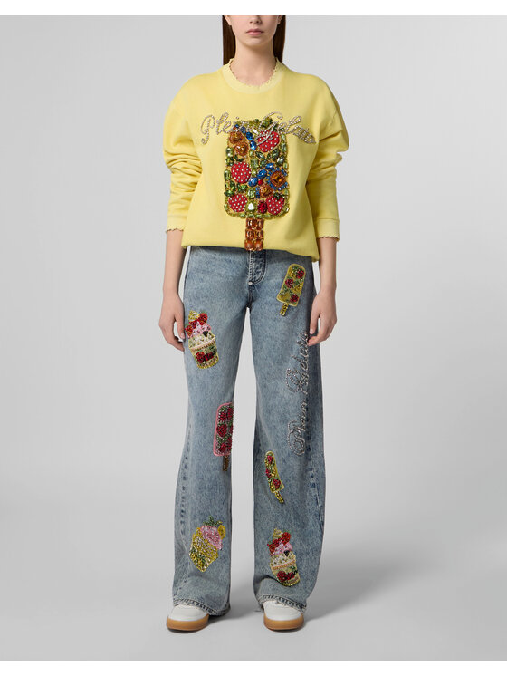 PHILIPP PLEIN PHILIPP PLEIN Bluza 30538 Żółty Regular Fit
