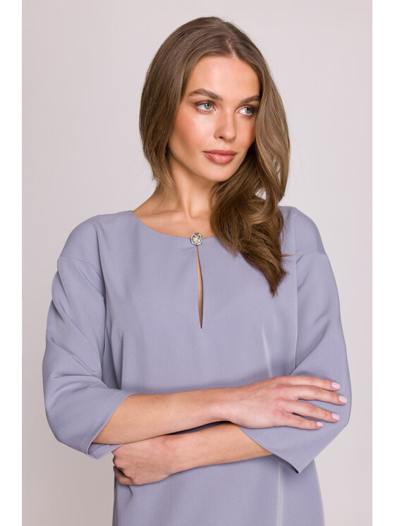 Stylove Stylove Večerní šaty S394 Šedá Premium Fit