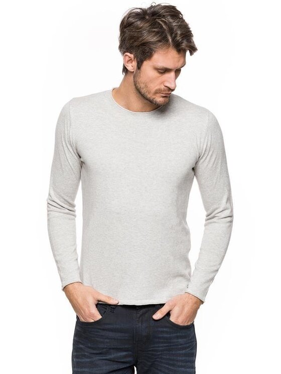 Tom Tailor Tom Tailor Sweter CREW-NECK SWEATER Szary Regular Fit