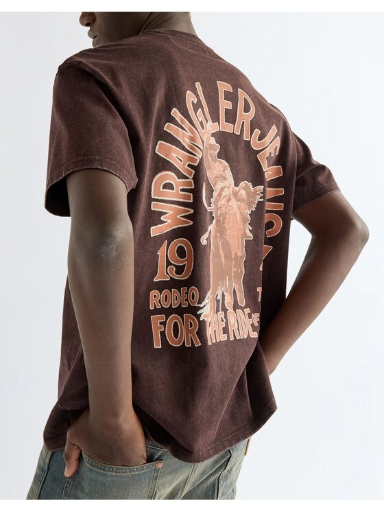 Wrangler Wrangler T-Shirt VINTAGE TEE Brązowy Relaxed Fit