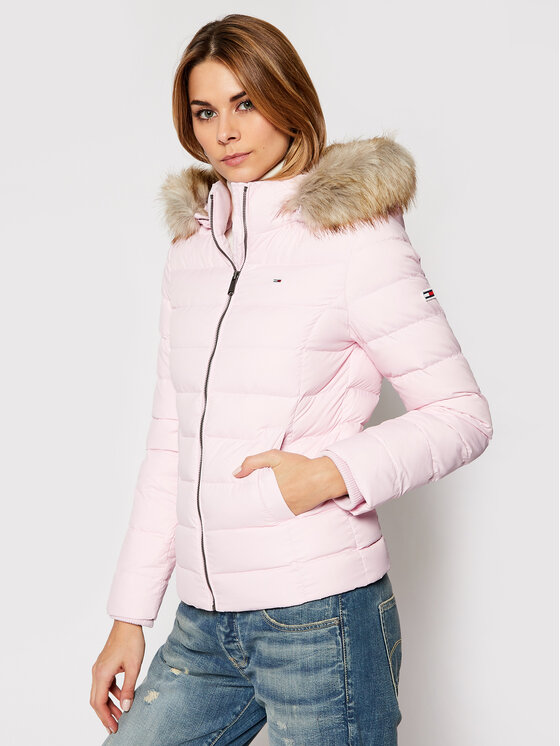 Tommy Jeans Pūkinė striukė Basic DW0DW08588 Rožinė Regular Fit • Modivo.lt