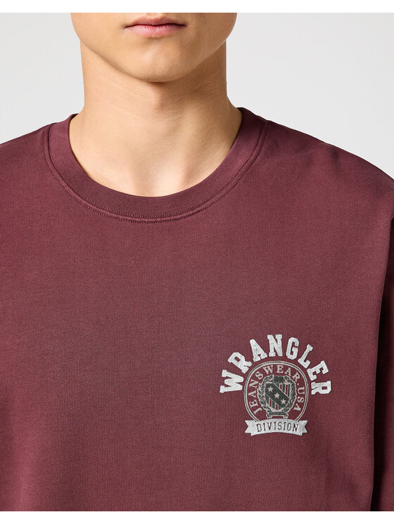 Wrangler Wrangler Bluza CREWNECK SWEAT SHIRT Czerwony Regular Fit