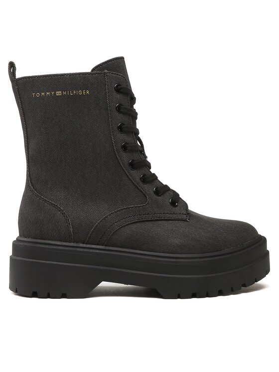 Tommy Hilfiger Outdoorová obuv Feminine Essential Canvas FW0FW07357 Čierna