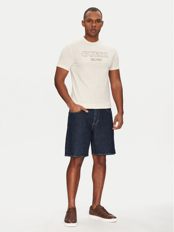 Guess Guess T-krekls M5GI07 I3Z14 Écru Slim Fit