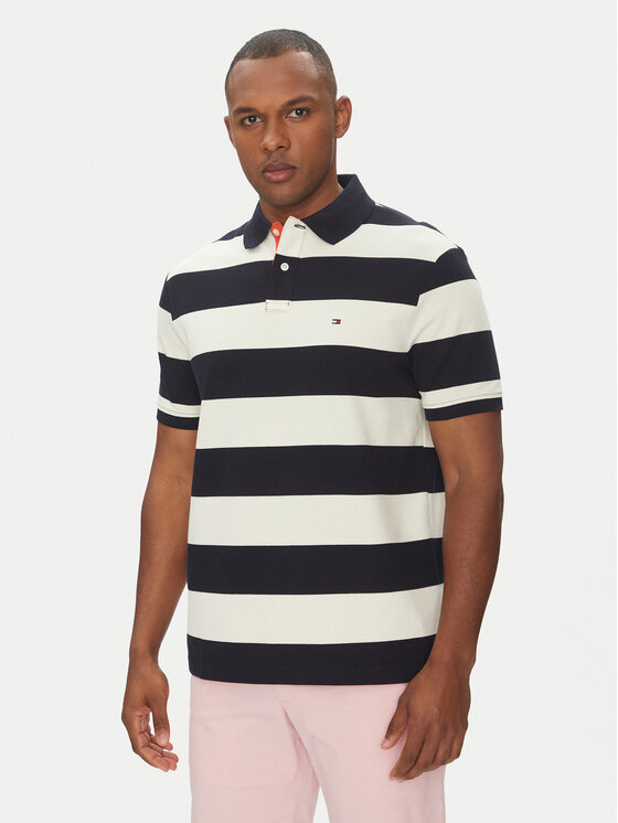 Tommy Hilfiger Tommy Hilfiger Polo MW0MW39045 Granatowy Regular Fit