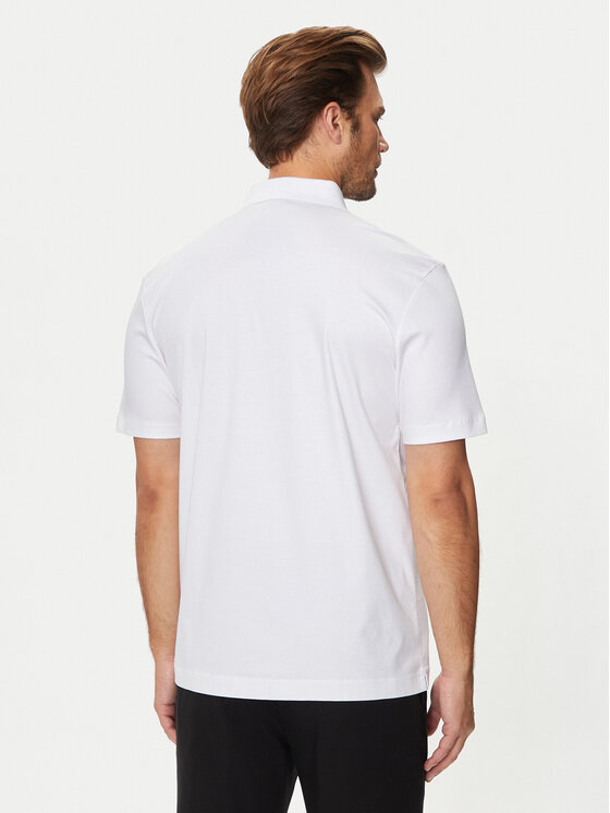 BOSS Boss Тениска с яка и копчета C-Parris 01 50520297 Бял Regular Fit