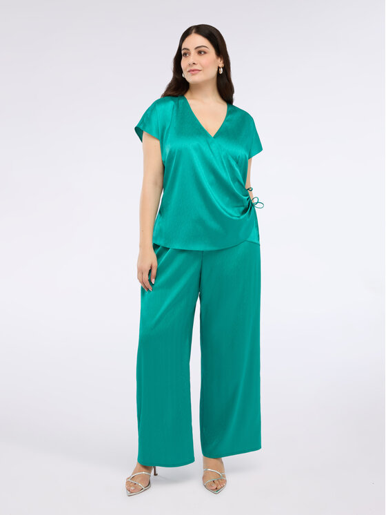 Fiorella Rubino Fiorella Rubino Pantaloni di tessuto P181T005027N024 Turchese Over Fit