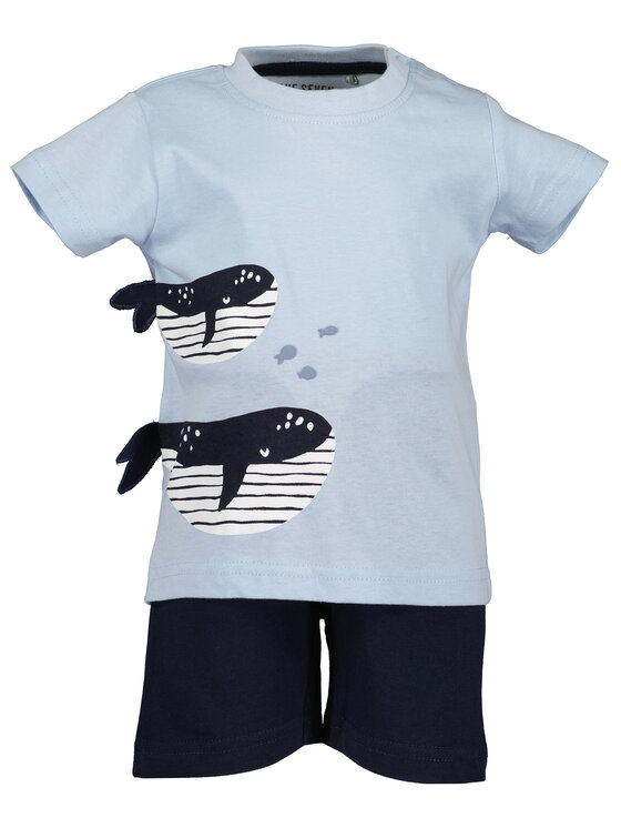 Blue Seven Blue Seven 2 t-kreklu un sortu komplekts 939018 X Zils Regular Fit