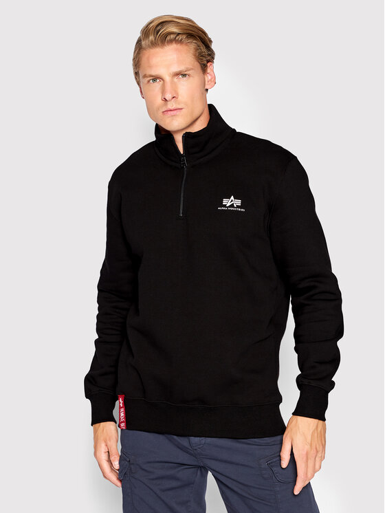 Alpha Industries Bluză Half Zip 108308 Negru Regular Fit
