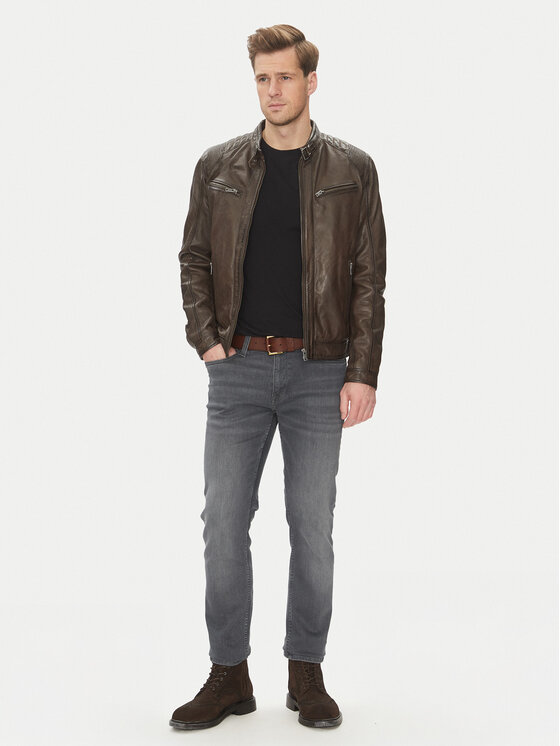 Serge Pariente Serge Pariente Giacca di pelle Maciej Marrone Regular Fit