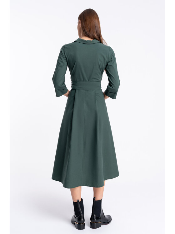 CLICK CLICK Každodenní šaty 60-6156 Zelená Regular Fit