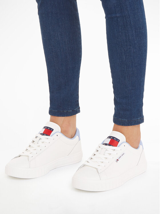 Tommy Jeans Tommy Jeans Sneakersy Tjw Cupsole Sneaker Ess EN0EN02508 Biela