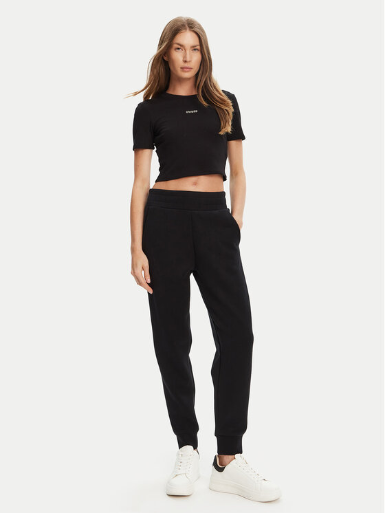 Guess Guess Tričko V5YP08 K8RT2 Čierna Slim Fit