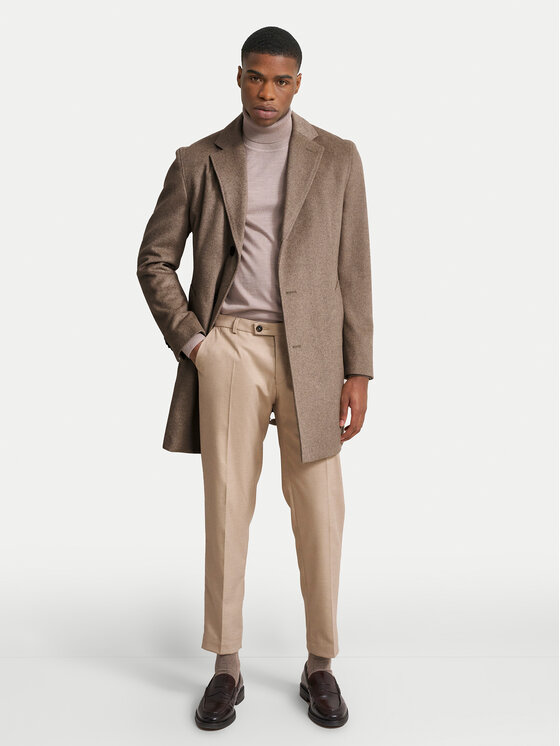 Bugatti Bugatti Wollmantel 621300 69071 Beige Regular Fit