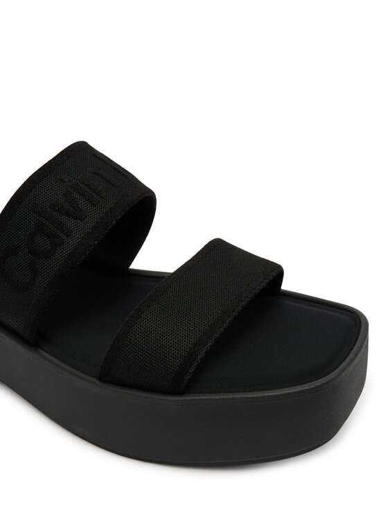 Calvin Klein Calvin Klein Papucs Flatform Sndl Webbing HW0HW02878 Fekete