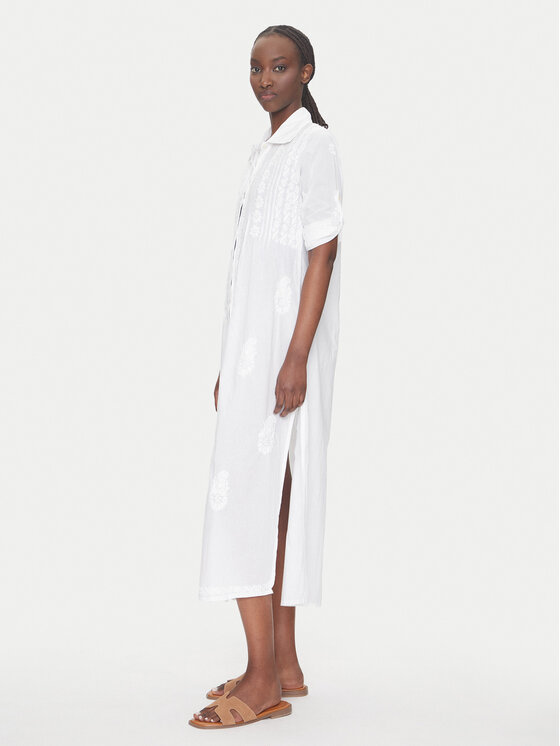 Selmark Selmark Rochie de vară BC196 Alb Relaxed Fit