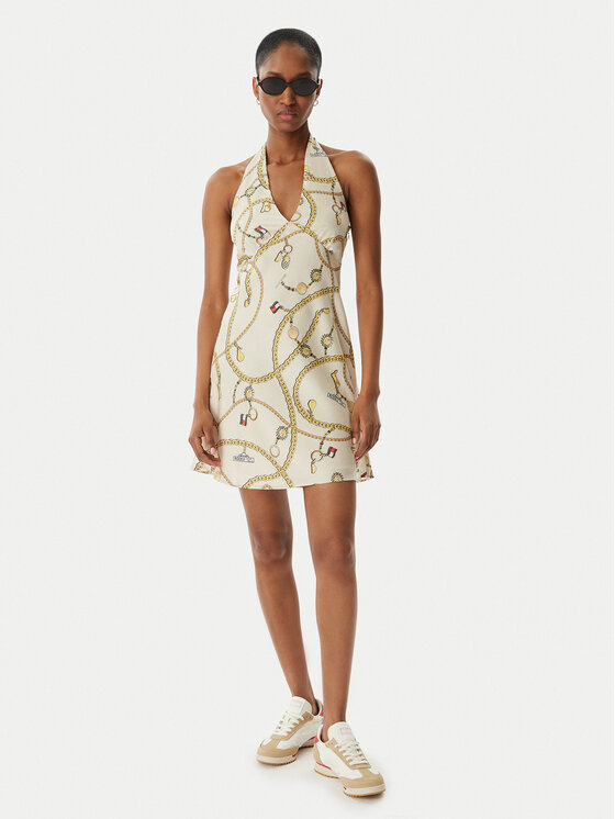 Tommy Jeans Tommy Jeans Sommerkleid Chain Print DW0DW22346 Hellbeige Slim Fit