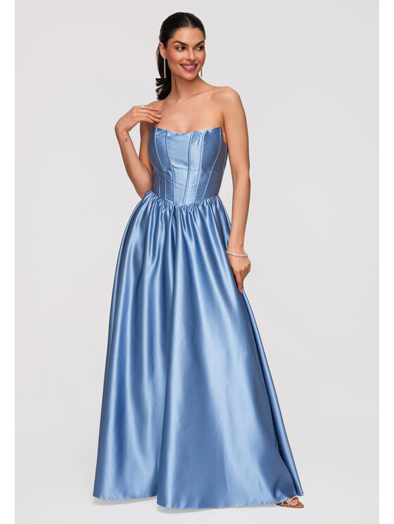 Ombre Ombre Sukienka wieczorowa LA-OM-DLR351 Niebieski A-Line Fit